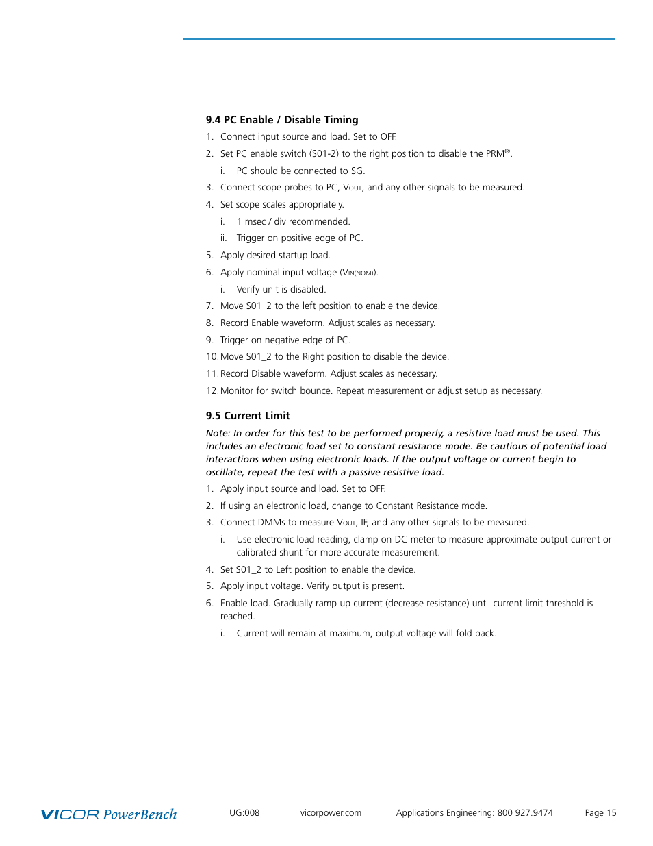 Vicor Half-chip PRM-RS Customer Board User Manual | Page 15 / 19