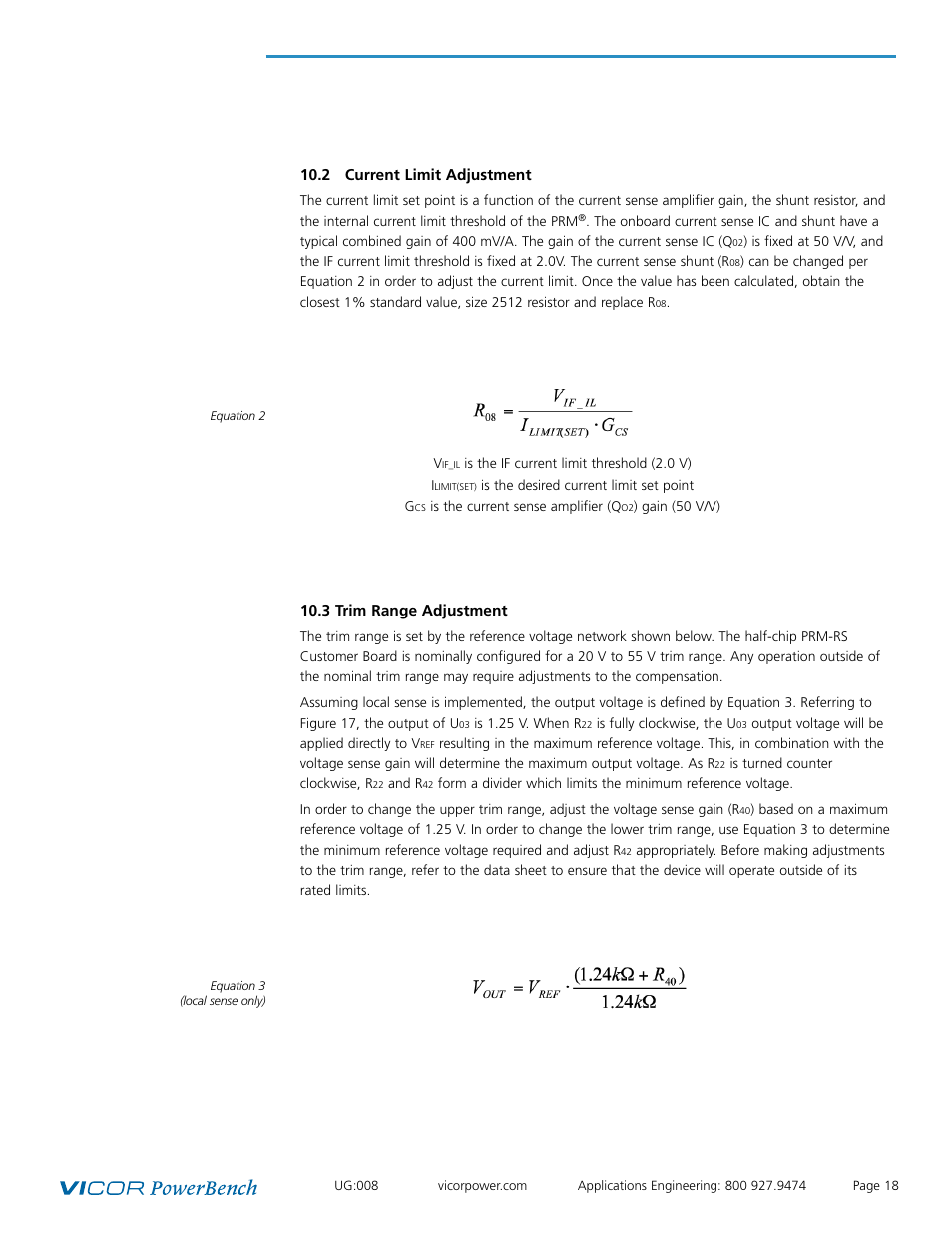 Vicor Half-chip PRM-RS Customer Board User Manual | Page 18 / 19