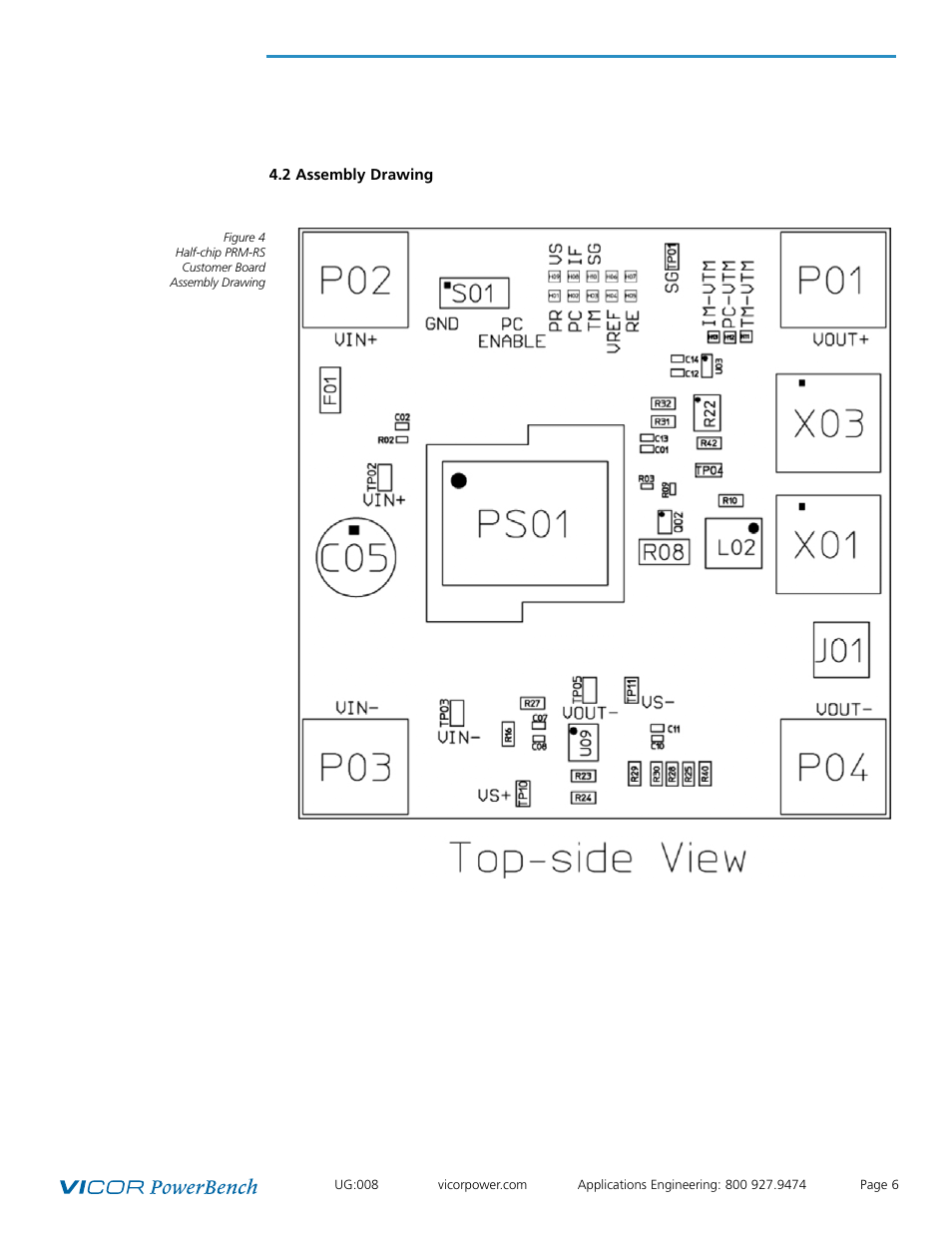 Vicor Half-chip PRM-RS Customer Board User Manual | Page 6 / 19