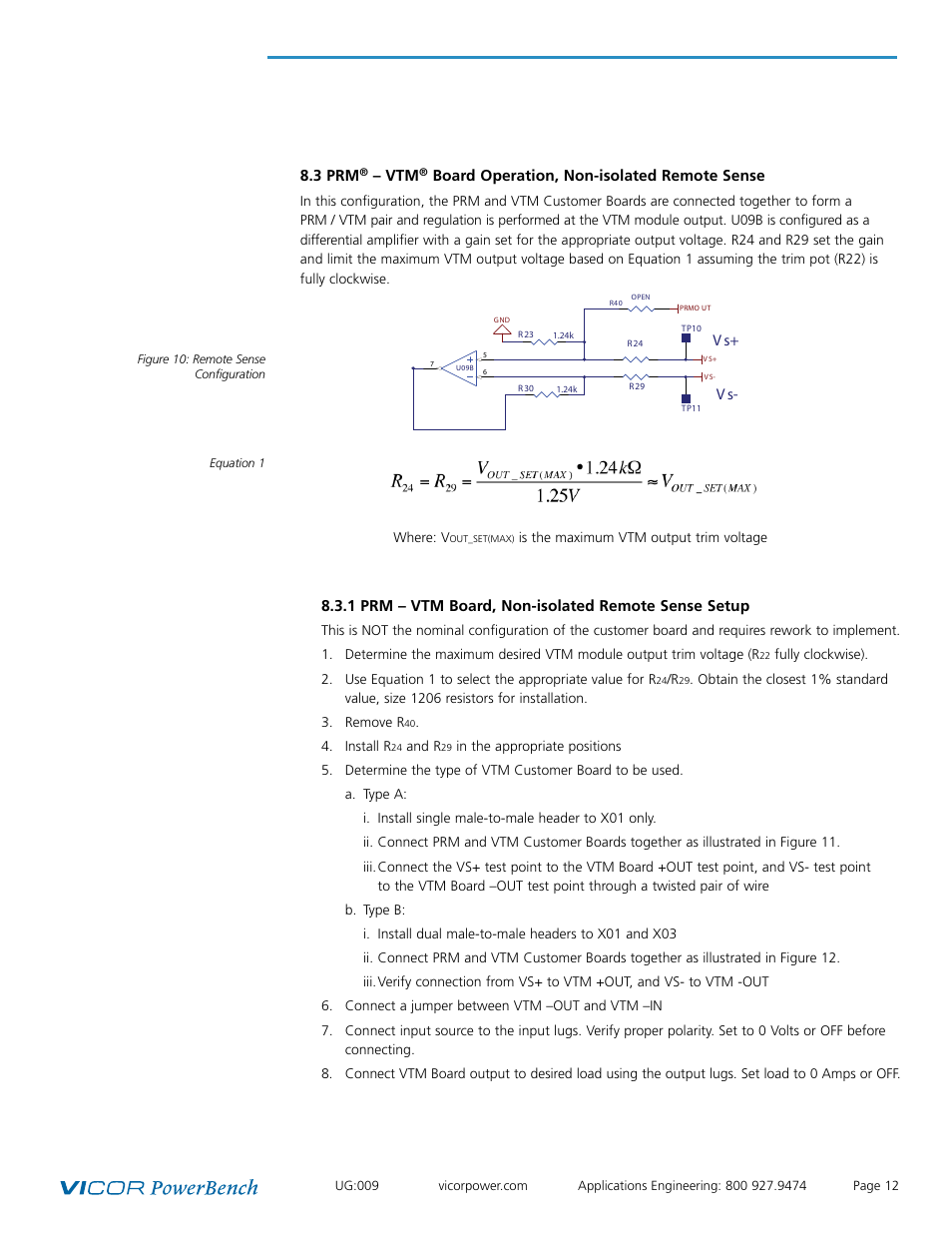 Vicor Full-chip PRM-RS Customer Board User Manual | Page 12 / 19
