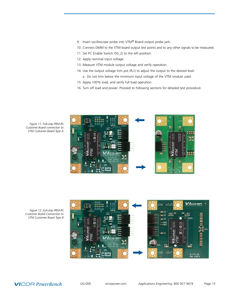 Vicor Full-chip PRM-RS Customer Board User Manual | Page 13 / 19