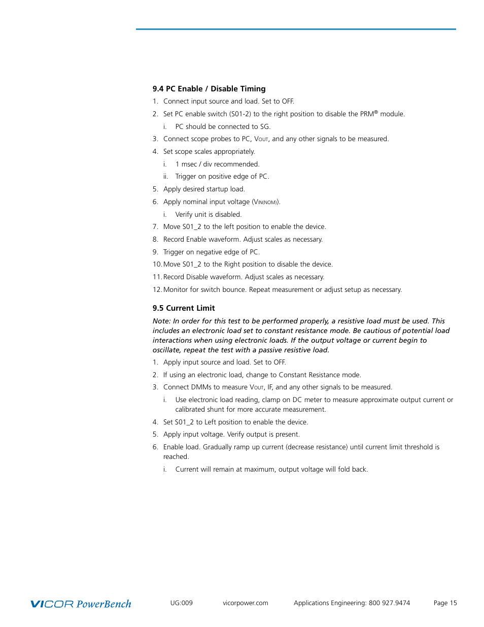 Vicor Full-chip PRM-RS Customer Board User Manual | Page 15 / 19