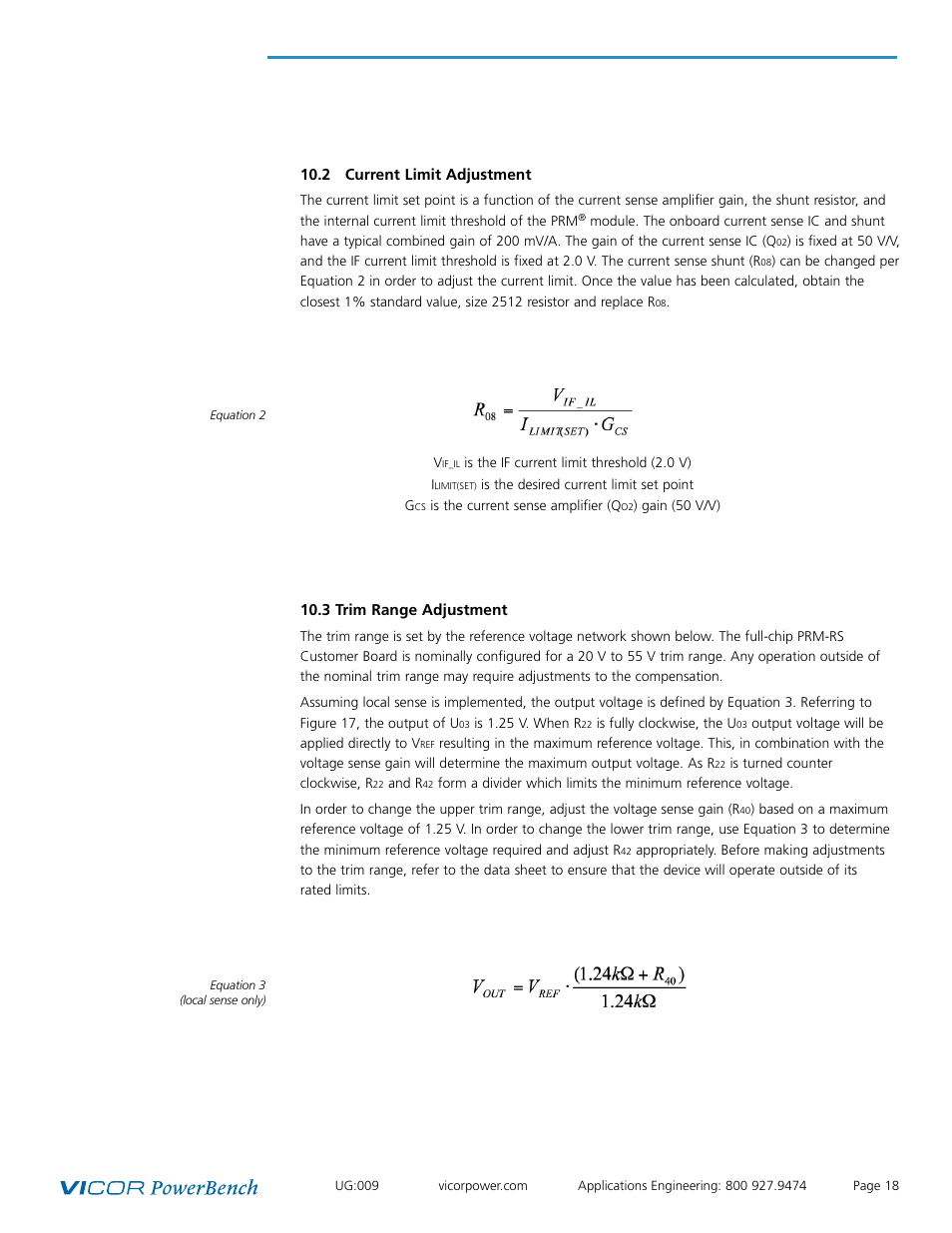 Vicor Full-chip PRM-RS Customer Board User Manual | Page 18 / 19