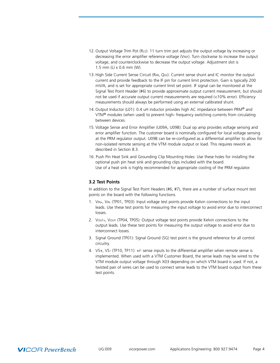 Vicor Full-chip PRM-RS Customer Board User Manual | Page 4 / 19