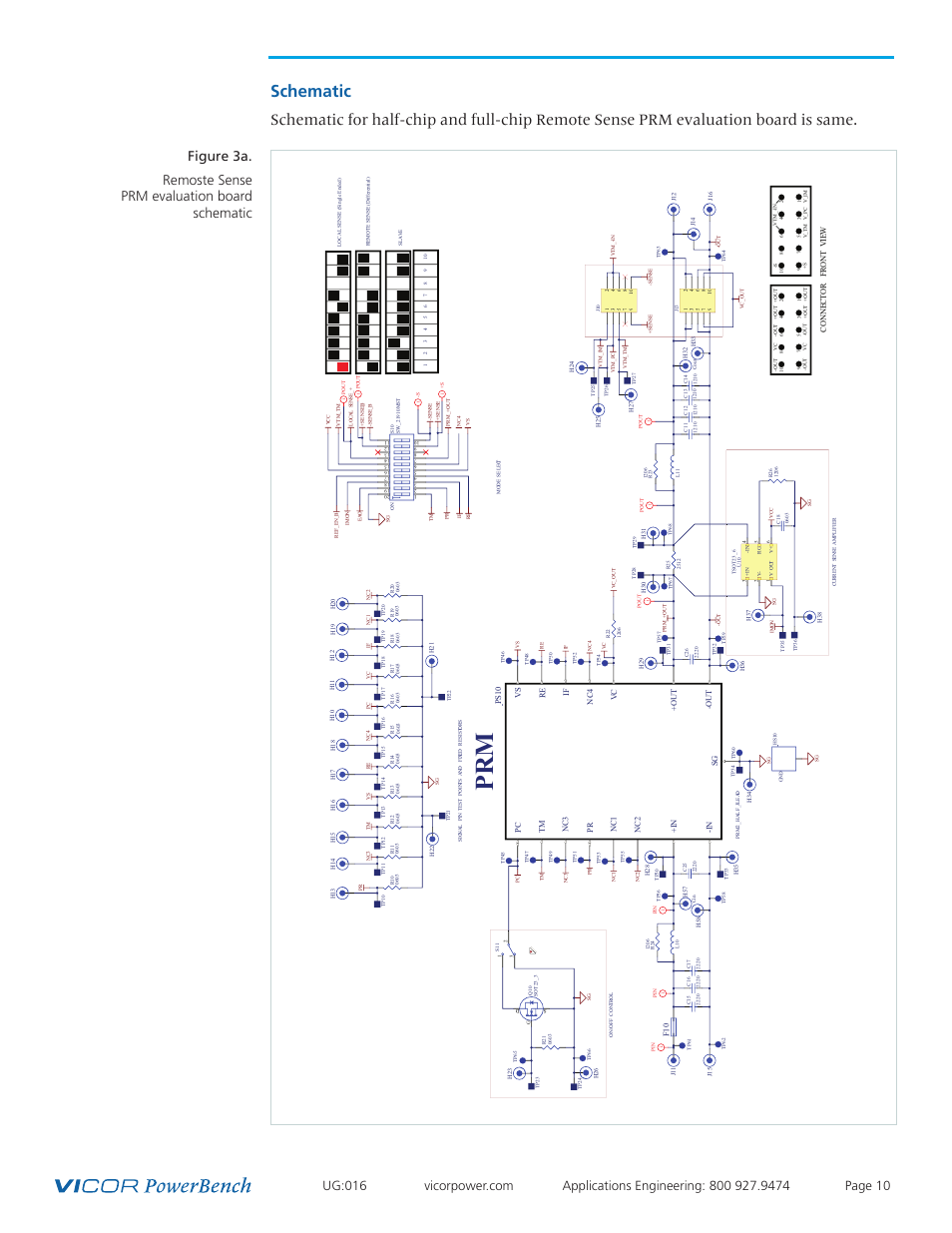 Schematic 10, Pr m, Schematic | Vicor VI Chip Remote Sense PRM Evaluation Board User Manual | Page 10 / 25