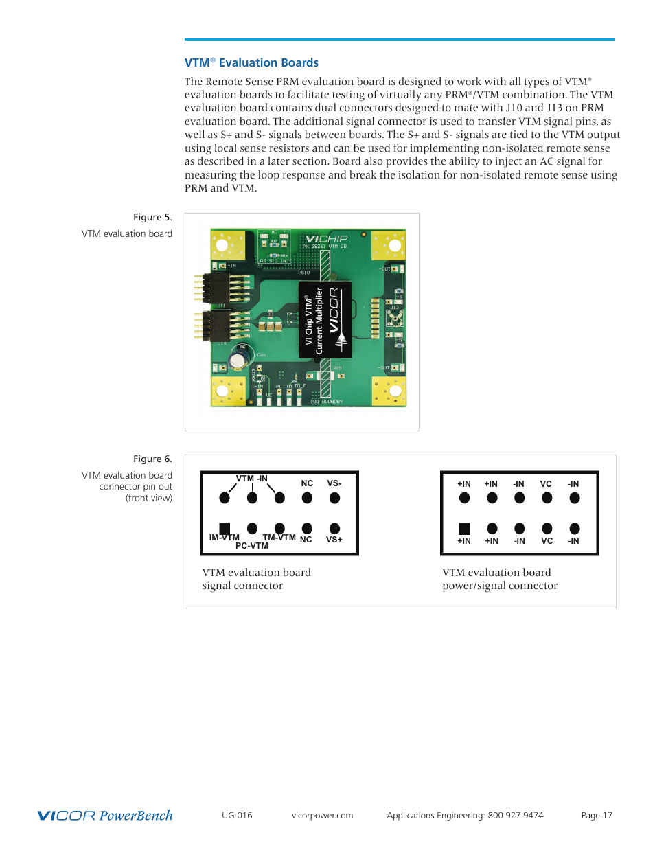 Vtm evaluation boards, Evaluation boards | Vicor VI Chip Remote Sense PRM Evaluation Board User Manual | Page 17 / 25