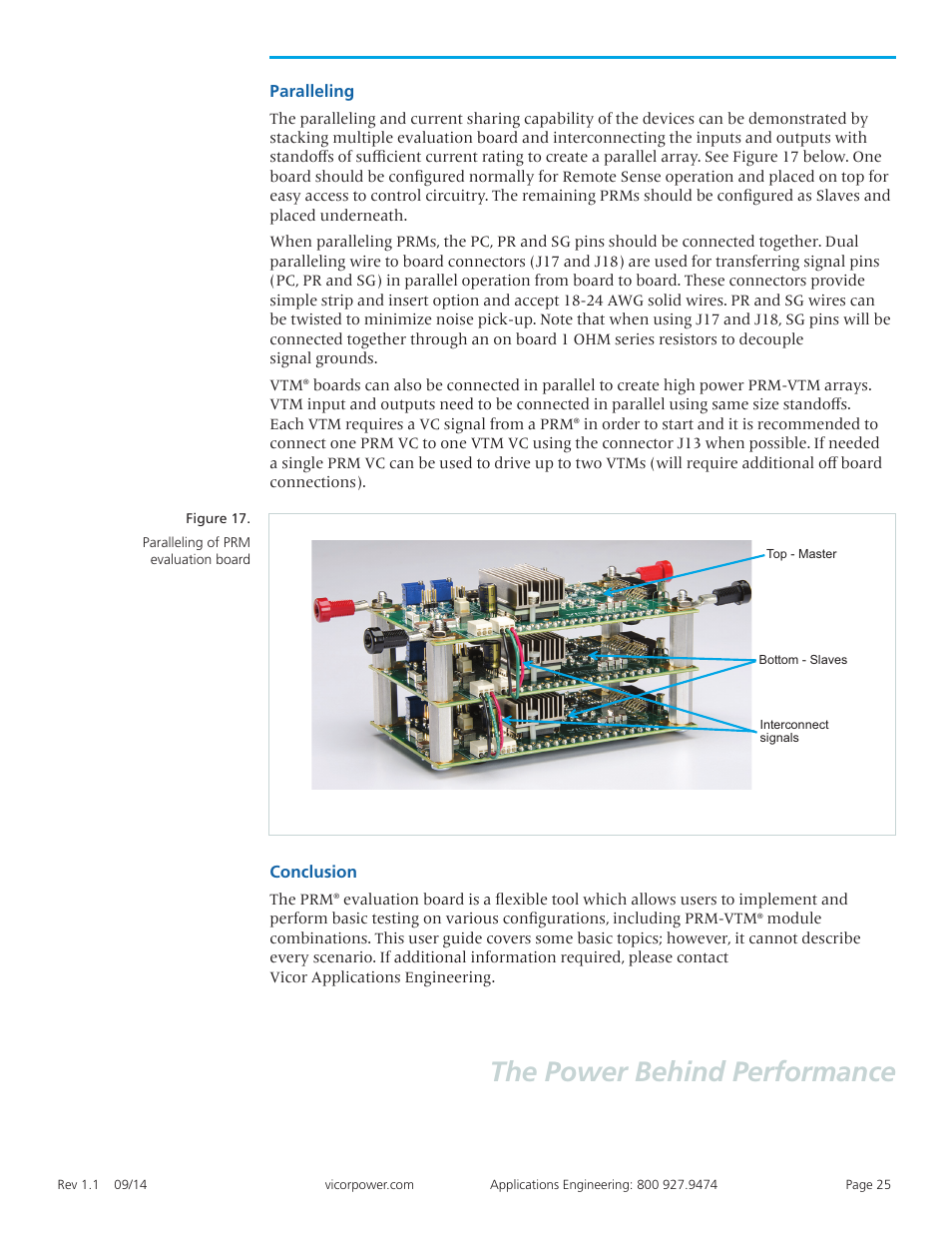 Trim and soft start, Adjustment, The power behind performance | Vicor VI Chip Remote Sense PRM Evaluation Board User Manual | Page 25 / 25