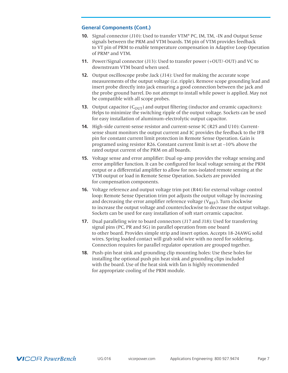 Vicor VI Chip Remote Sense PRM Evaluation Board User Manual | Page 7 / 25