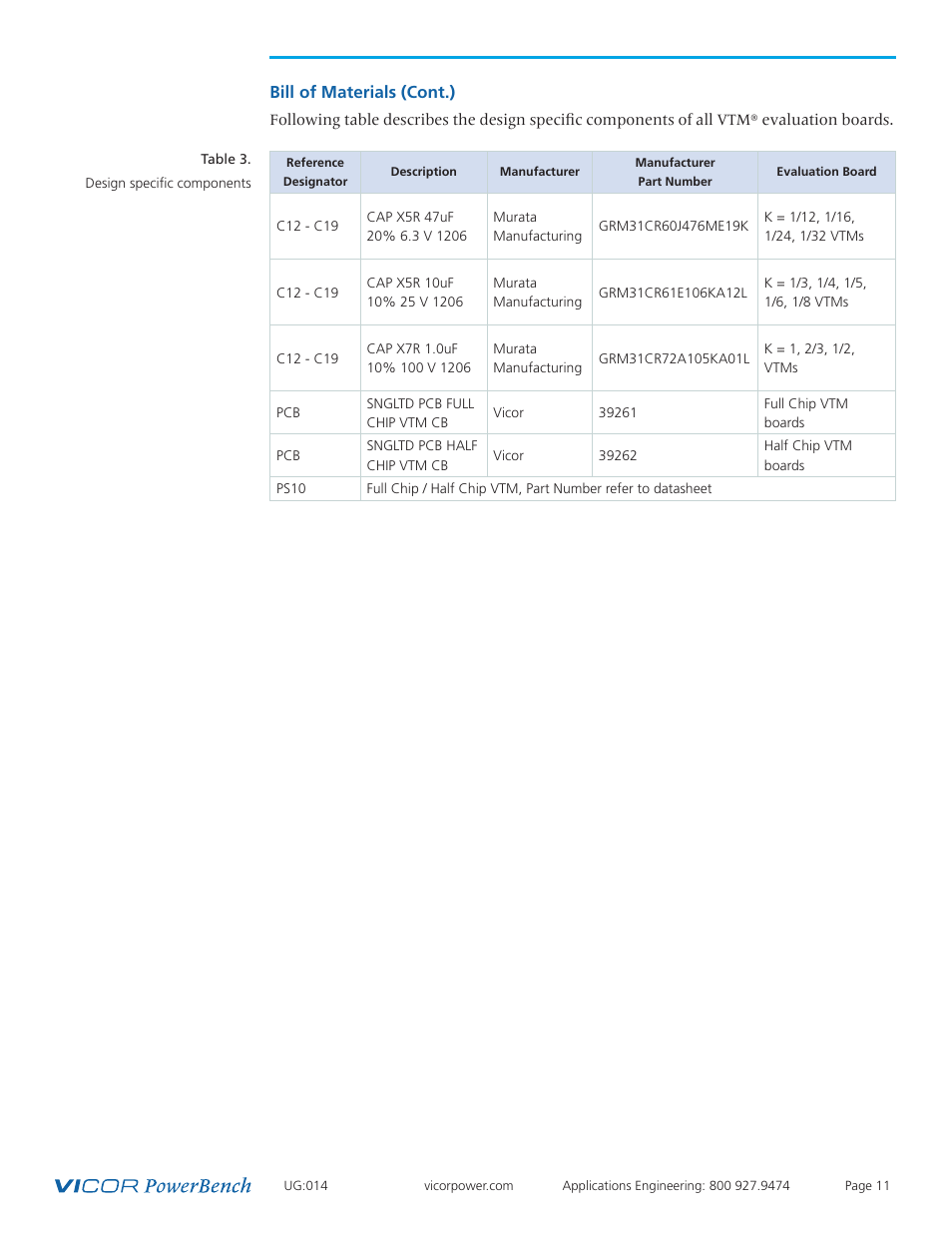 Vicor VI Chip VTM Evaluation Board User Manual | Page 11 / 13