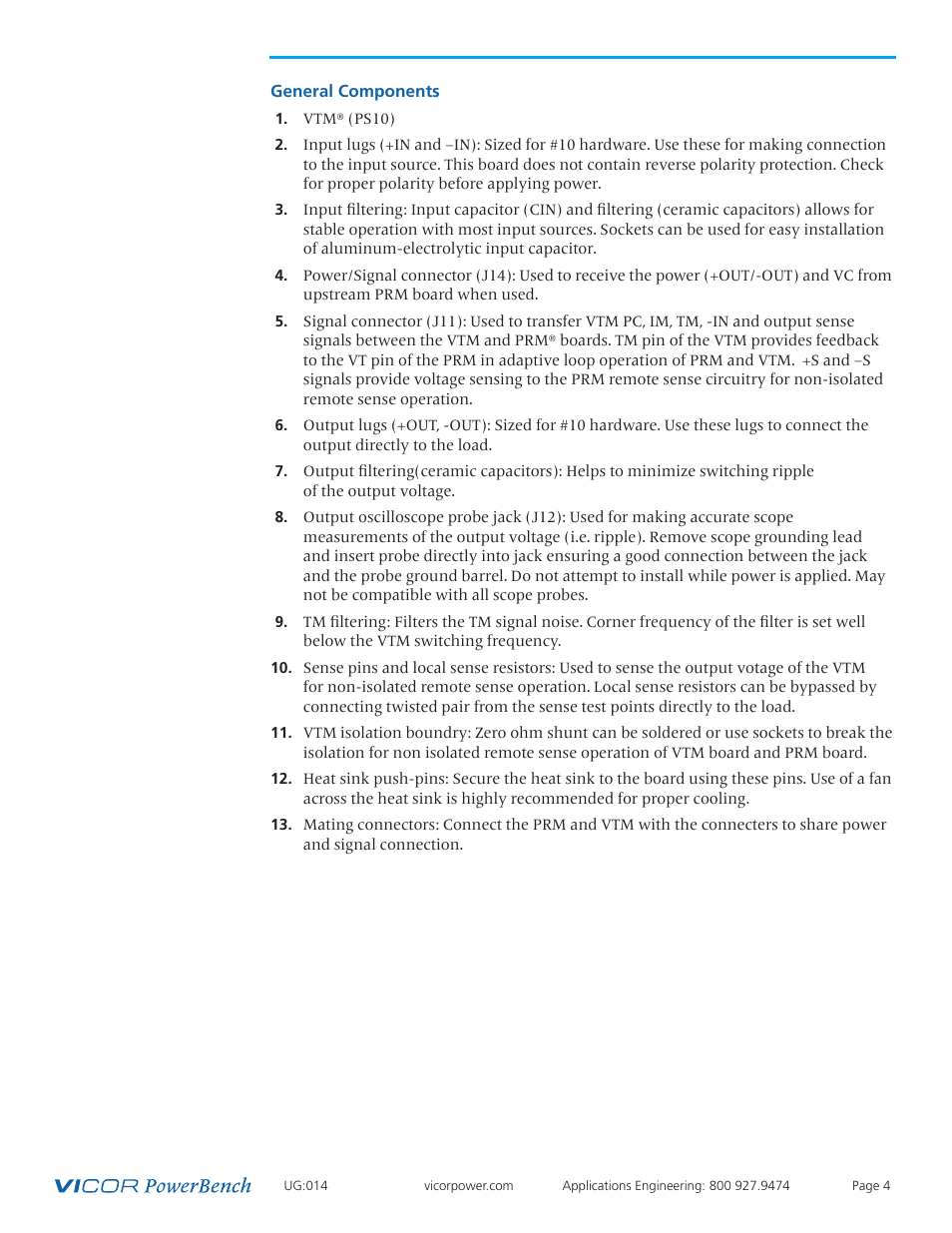 Board description | Vicor VI Chip VTM Evaluation Board User Manual | Page 4 / 13