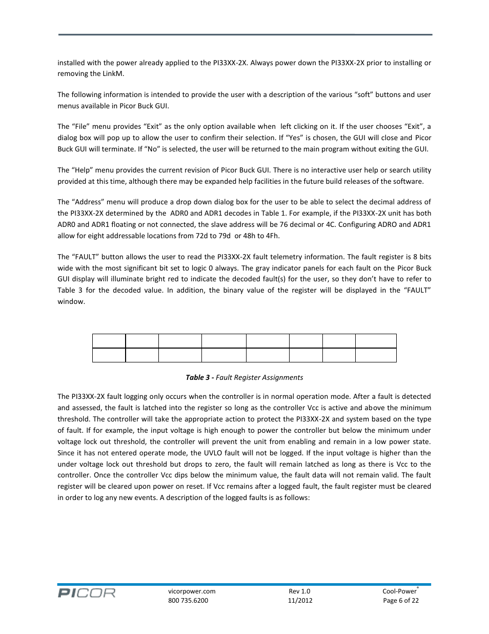 Pi33xx-2x i, C digital interface guide | Vicor PI33XX-2X I2C Digital Interface Guide User Manual | Page 6 / 22