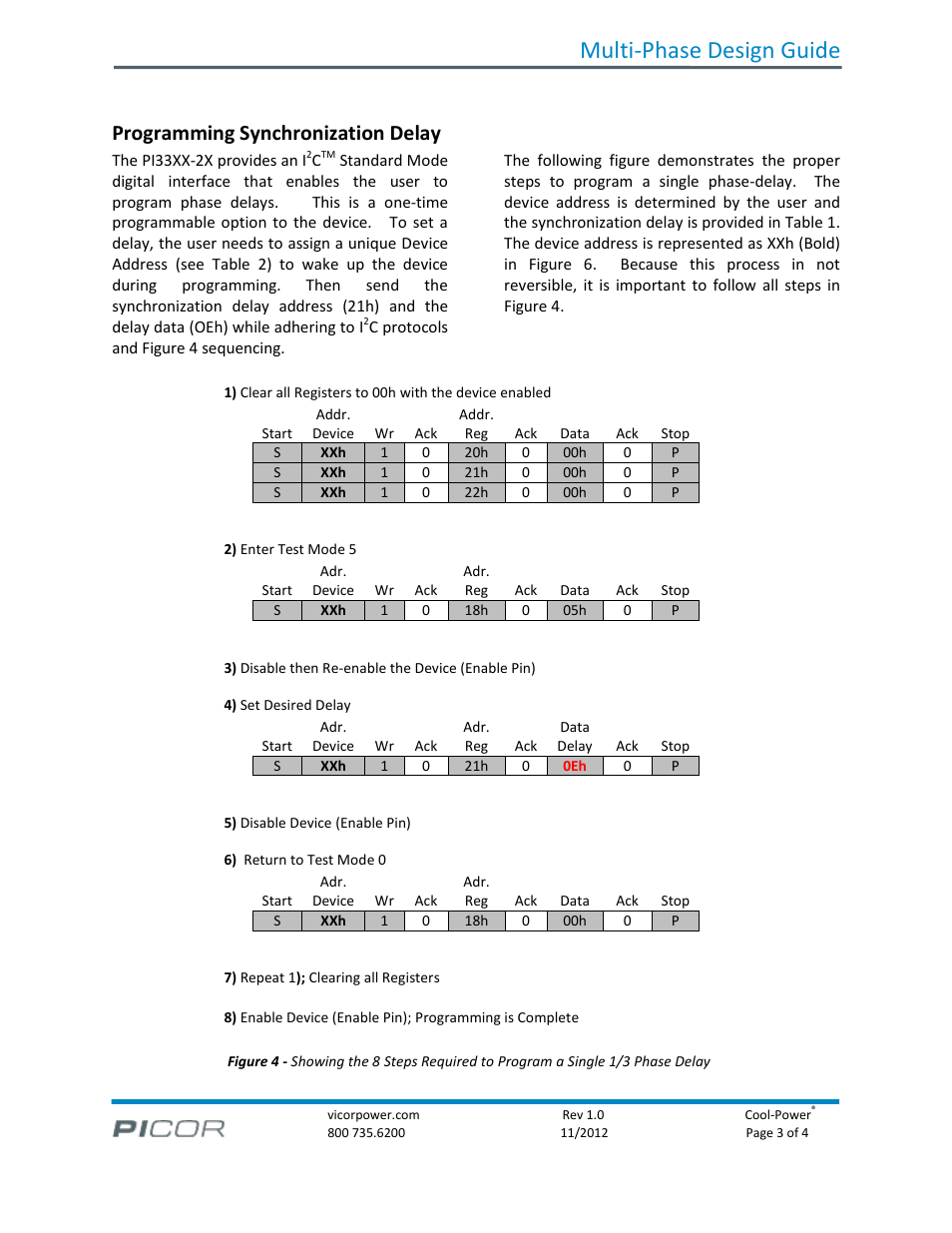 Multi-phase design guide, Programming synchronization delay | Vicor PI33XX-XX Multi-Phase Design Guide User Manual | Page 3 / 4