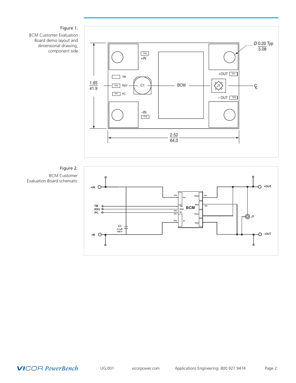 Figure 2. bcm customer evaluation board schematic | Vicor VI Chip BCM Customer Evaluation Board User Manual | Page 2 / 5