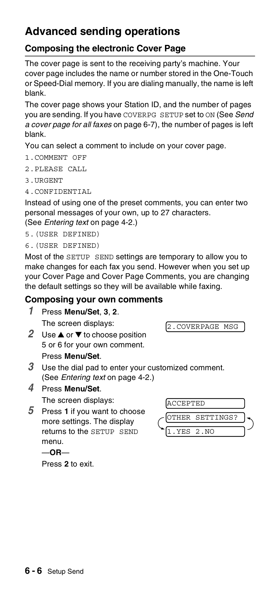 Advanced sending operations, Advanced sending operations -6 | Brother FAX-575 User Manual | Page 62 / 114