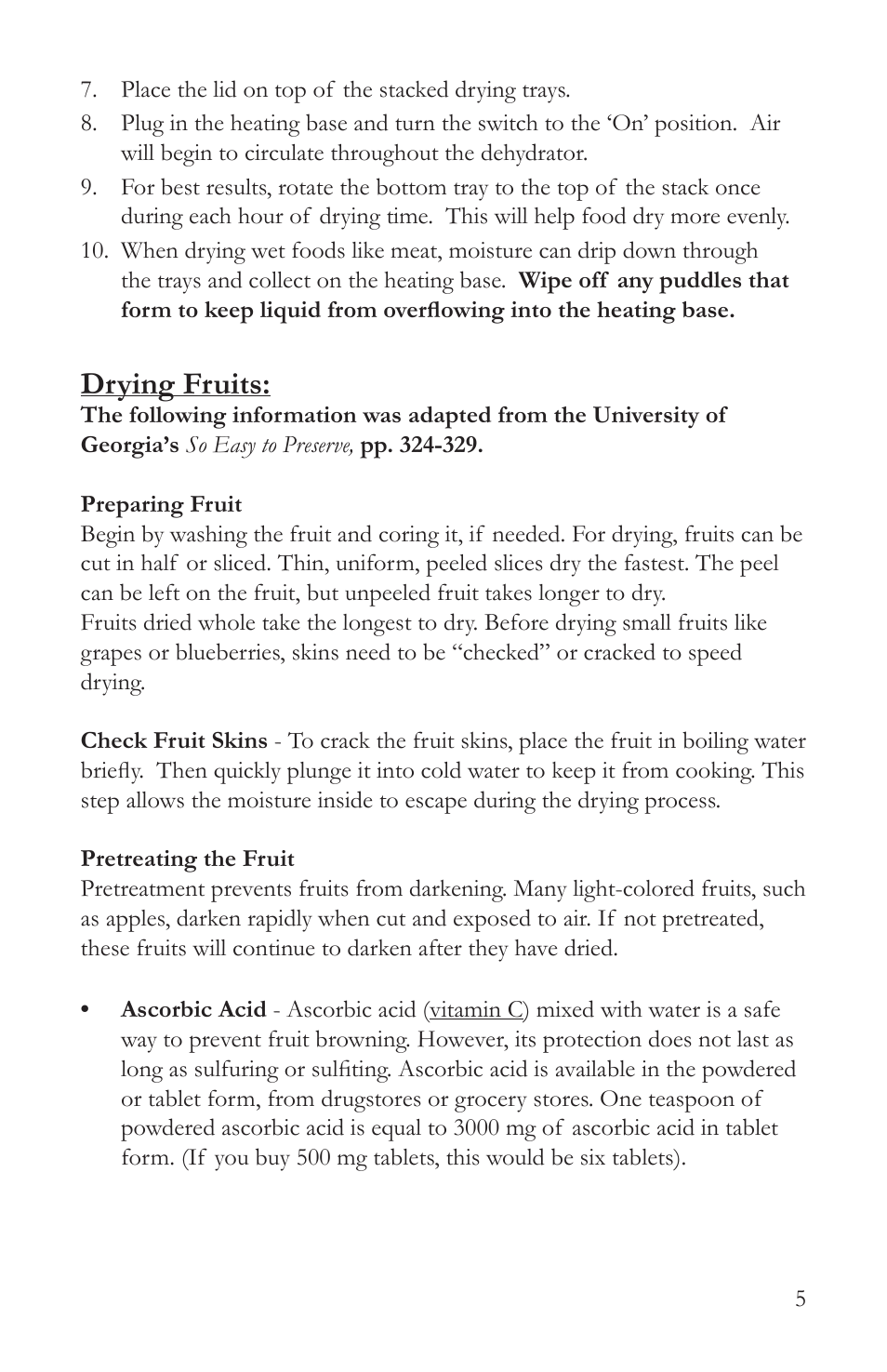 Drying fruits | Victorio VKP1006 Food Dehydrator User Manual | Page 7 / 20