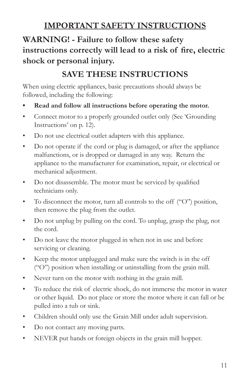 Victorio VKP1024A Deluxe Grain Mill User Manual | Page 13 / 20