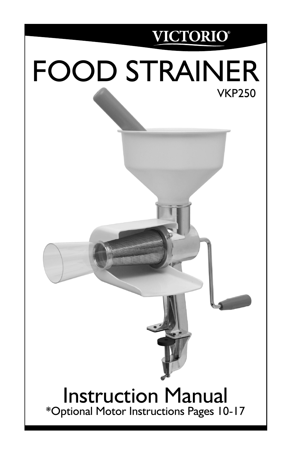 Victorio VKP250 Food Strainer User Manual | 20 pages