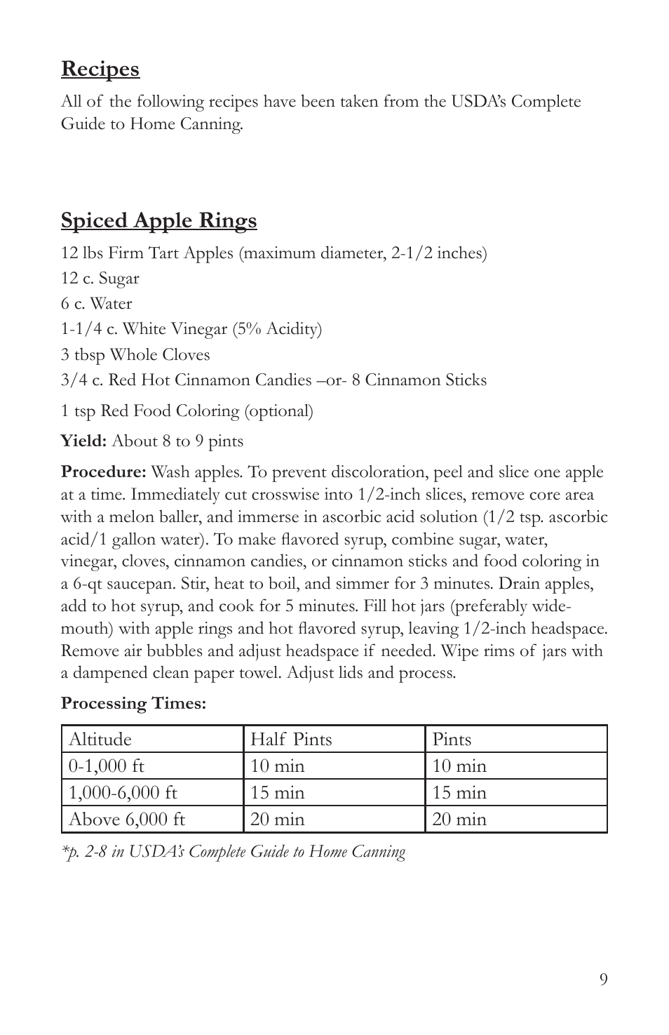 Recipes, Spiced apple rings | Victorio VKP1054 Steam Canner User Manual | Page 11 / 16