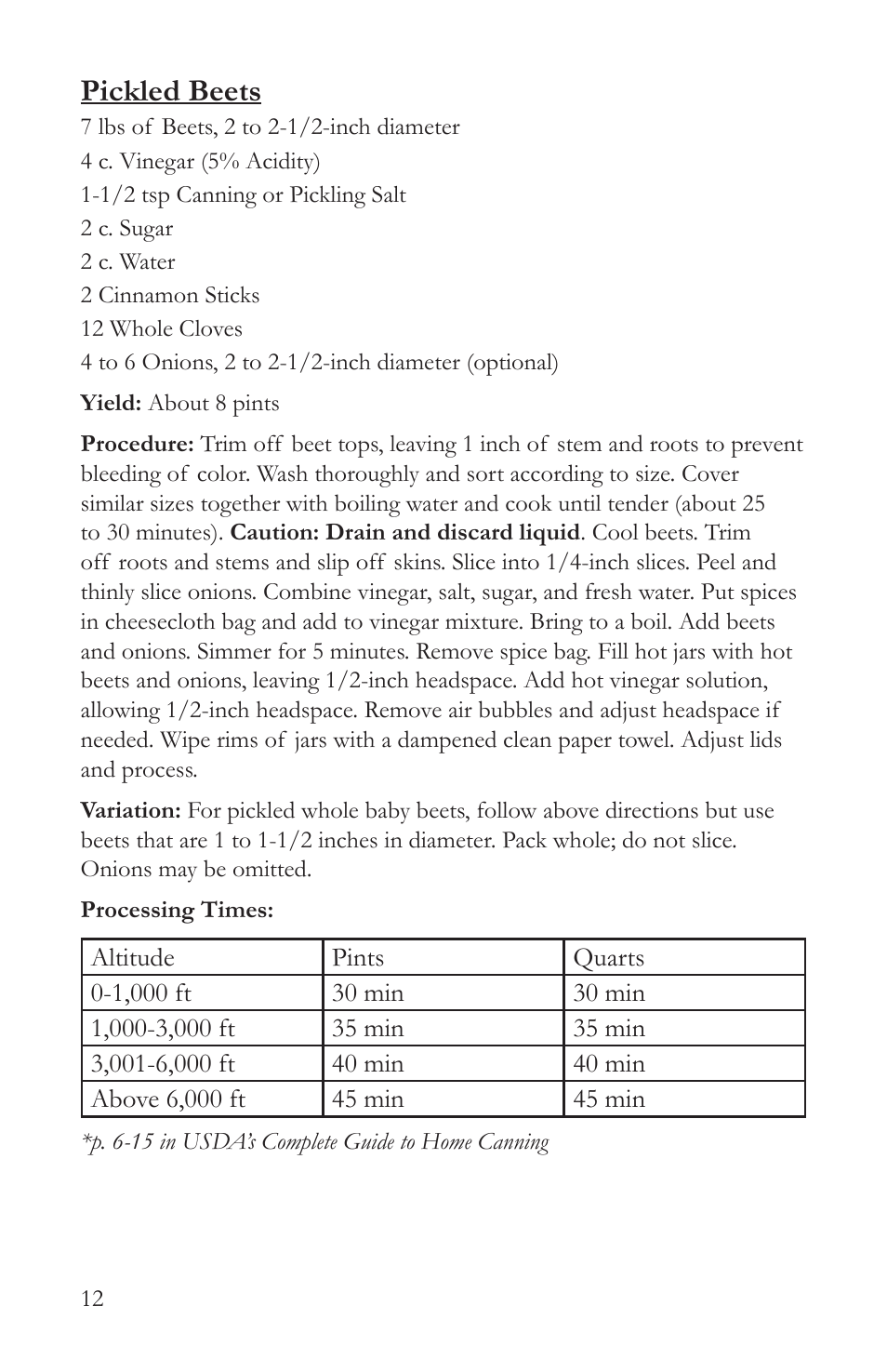 Pickled beets | Victorio VKP1054 Steam Canner User Manual | Page 14 / 16