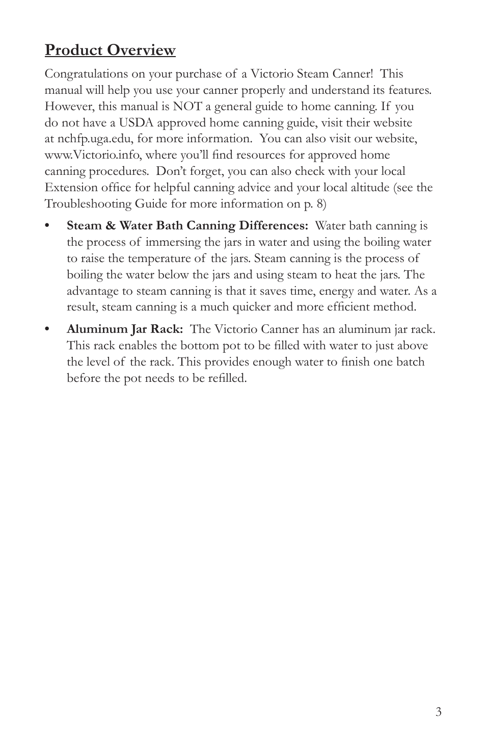 Product overview | Victorio VKP1054 Steam Canner User Manual | Page 5 / 16