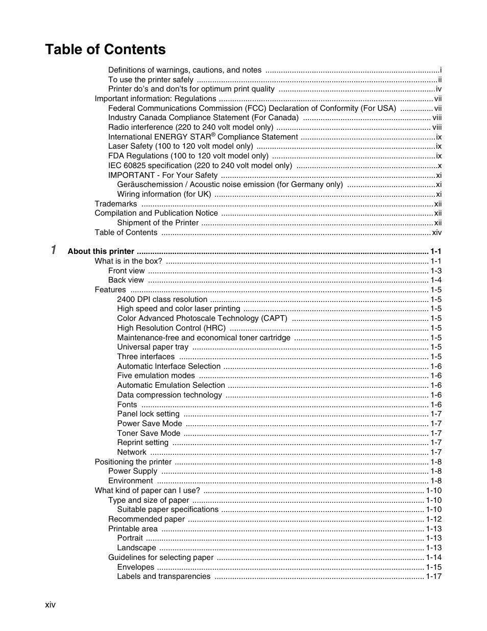 Brother HL 2700CN User Manual | Page 15 / 162