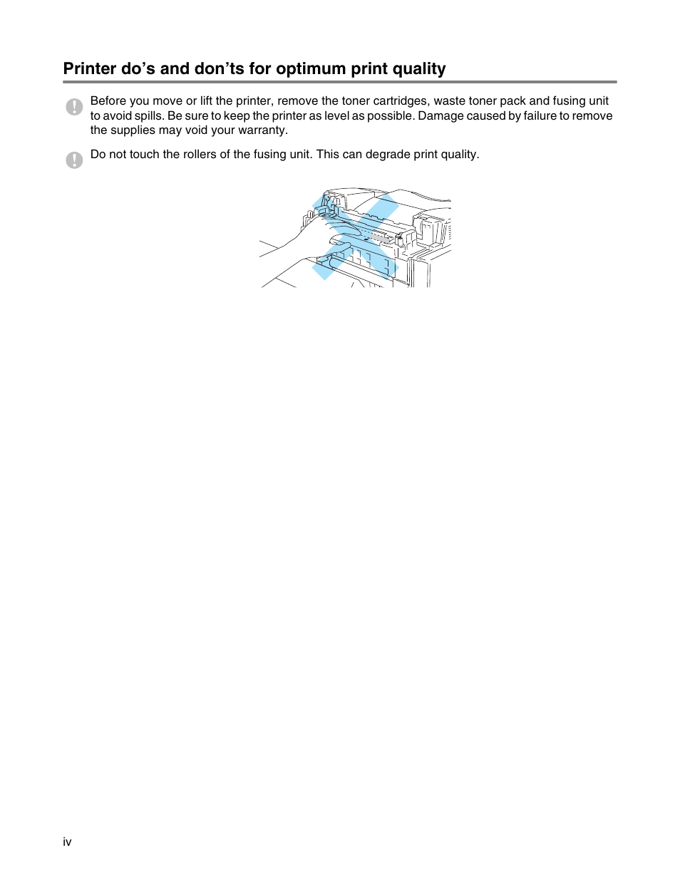 Printer do’s and don’ts for optimum print quality | Brother HL 2700CN User Manual | Page 5 / 162
