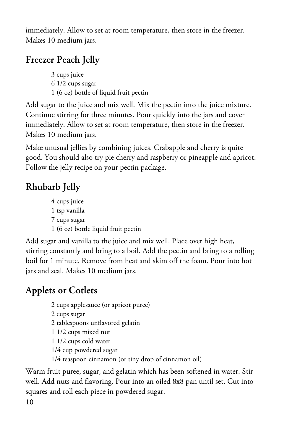 Freezer peach jelly, Rhubarb jelly, Applets or cotlets | Victorio VKP1148 Aluminum Steam Juicer (Glass Lid) User Manual | Page 12 / 16