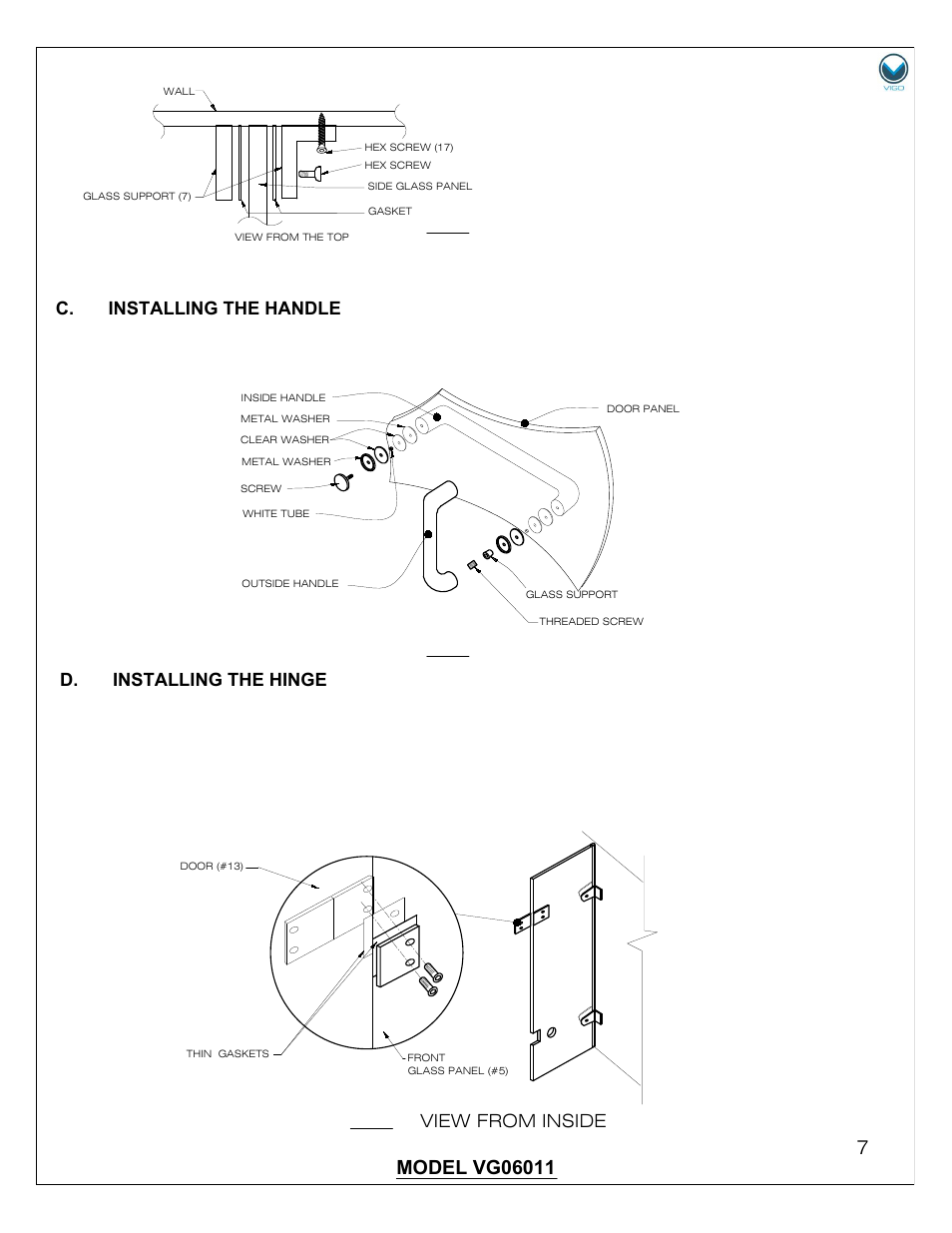 View from inside | Vigo VG0601 User Manual | Page 7 / 12