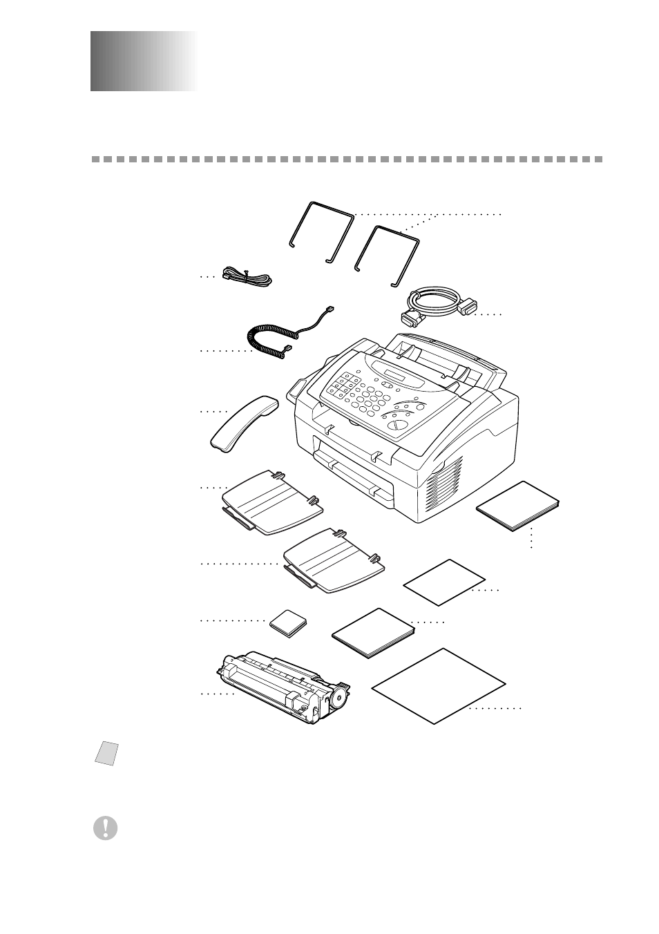 Assembly and connections, Packing list, Assembly and connections -1 | Packing list -1 | Brother FAX 2600 User Manual | Page 23 / 136