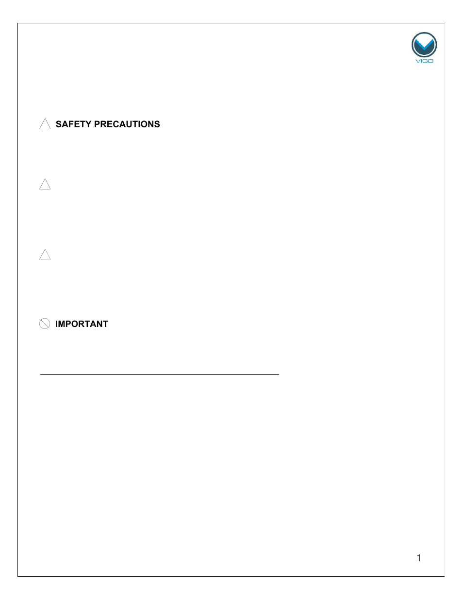 Vigo VG06012 User Manual | 12 pages