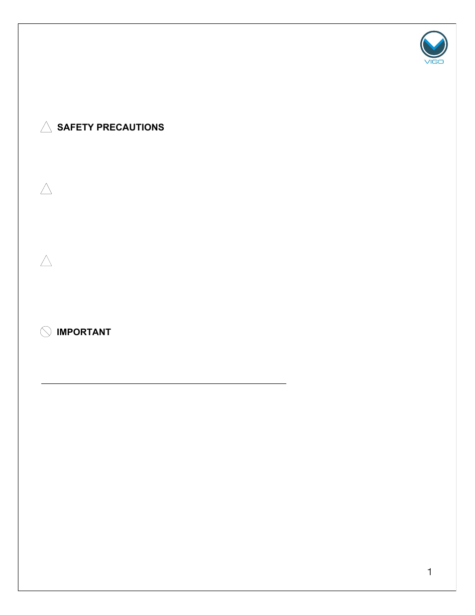 Vigo VG06031 User Manual | 18 pages