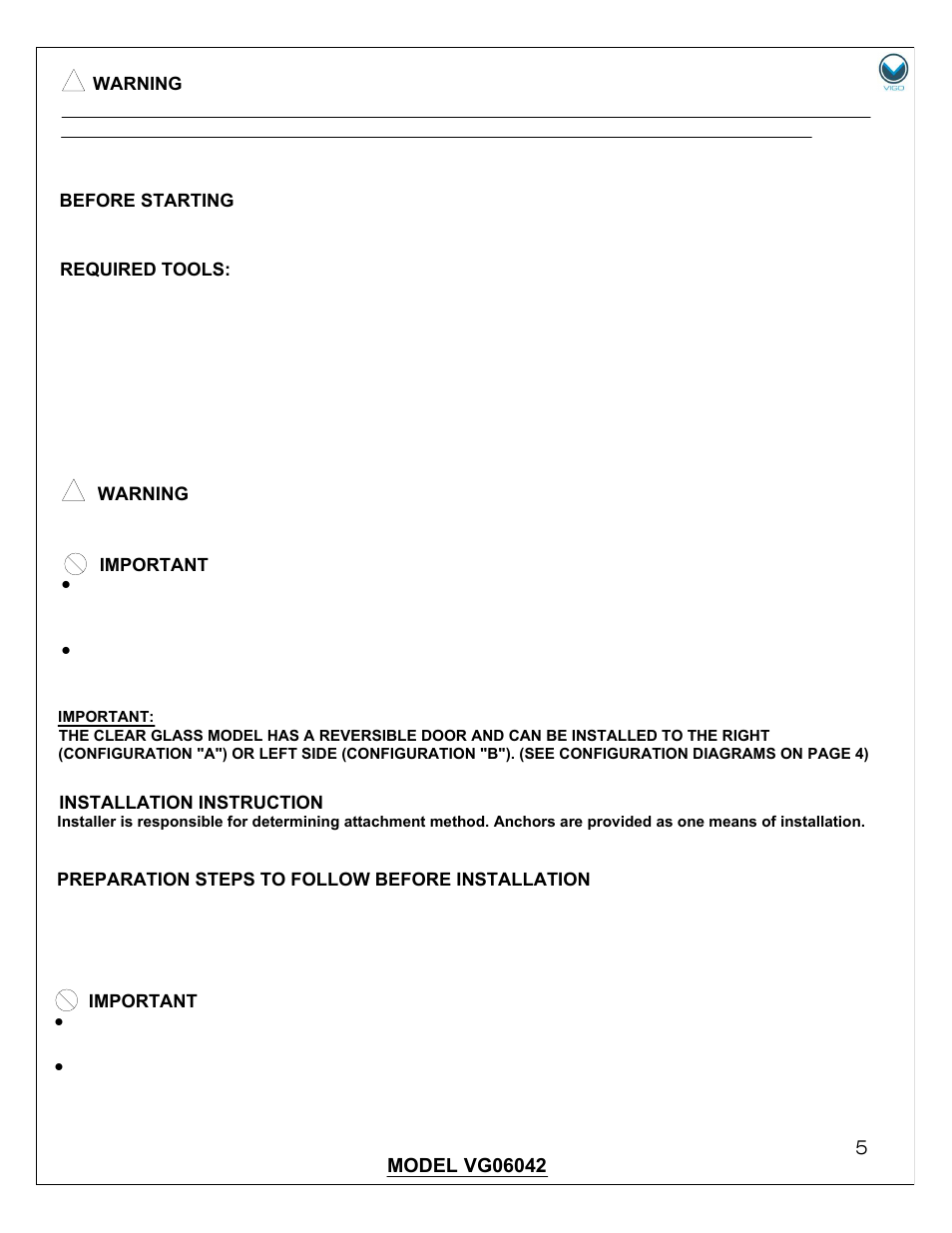 Vigo VG06042A User Manual | Page 5 / 11