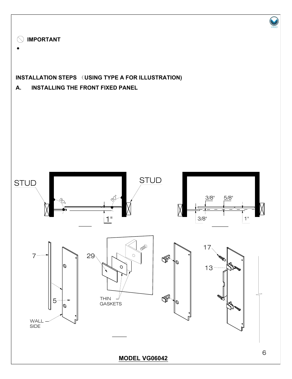 Stud | Vigo VG06042B User Manual | Page 6 / 12