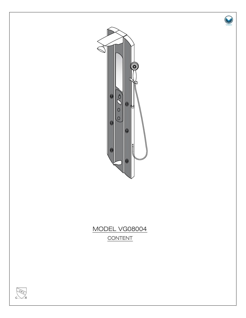 Vigo VG08004 User Manual | 8 pages