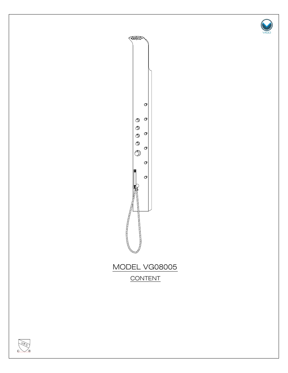 Vigo VG08005 User Manual | 9 pages