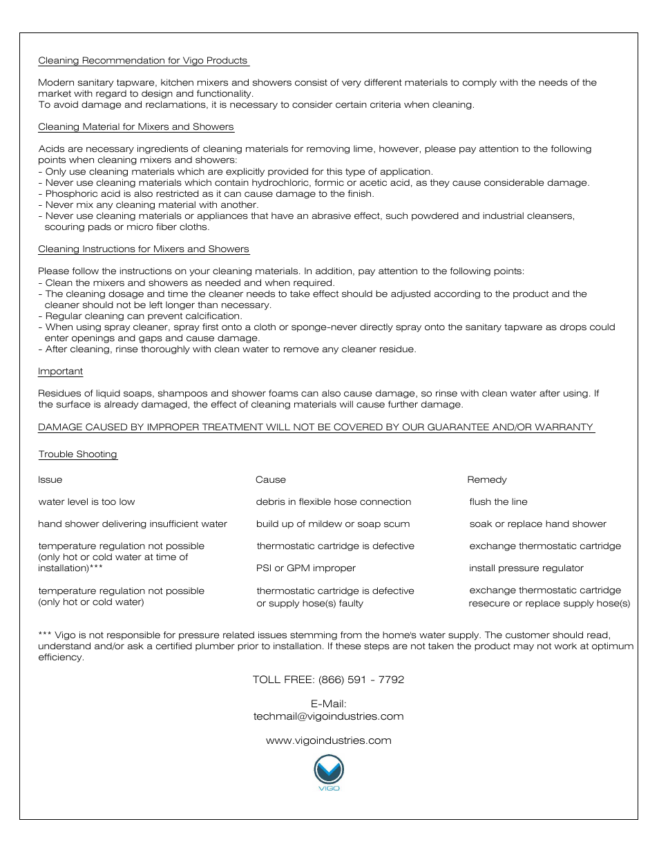 Vigo VG08006 User Manual | Page 7 / 8