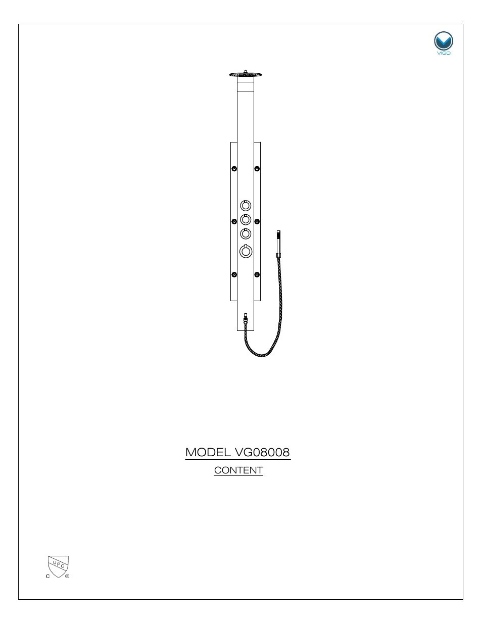 Vigo VG08008 User Manual | 9 pages