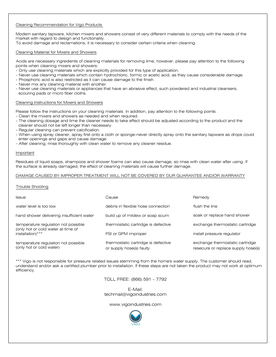 Vigo VG08008 User Manual | Page 8 / 9