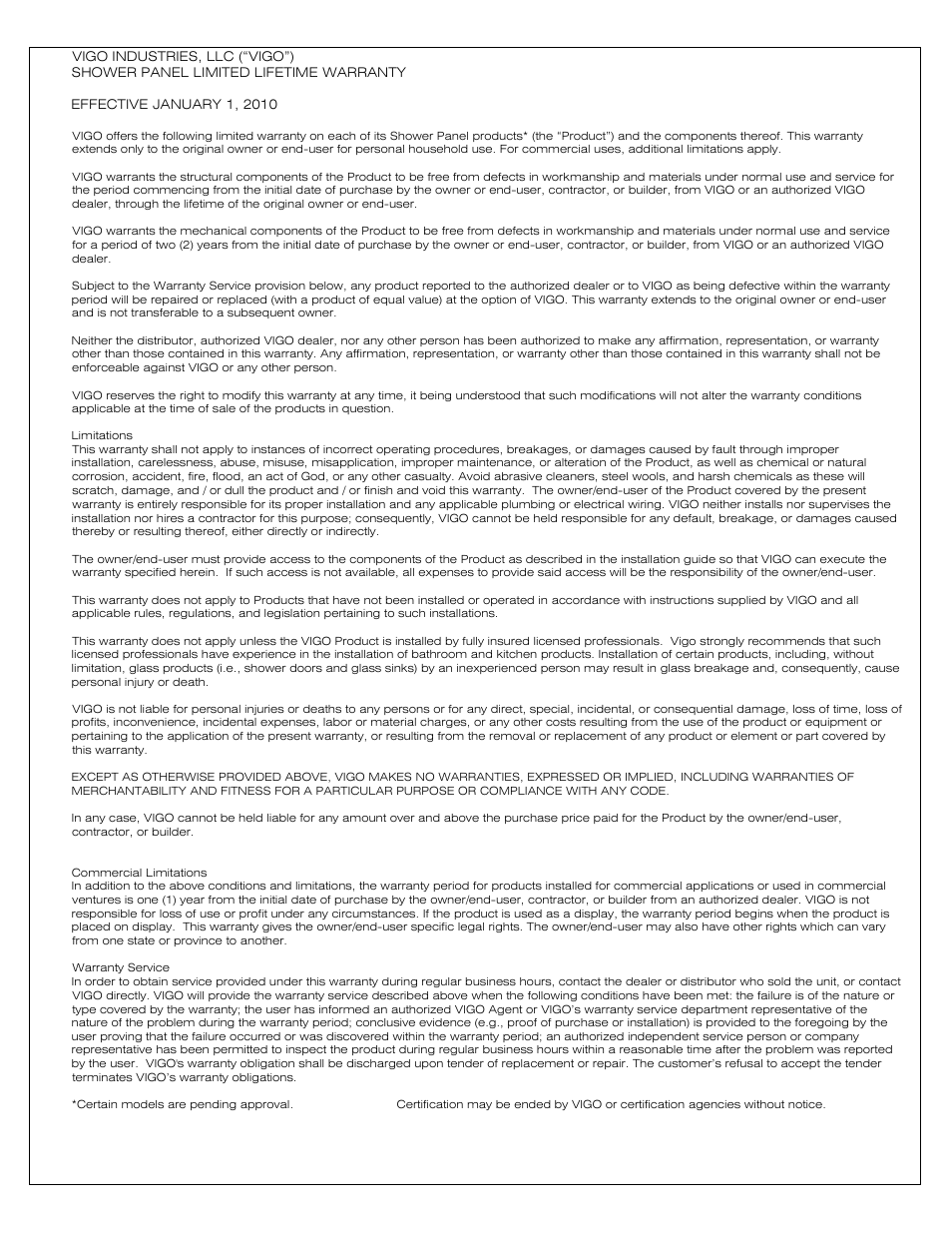 Vigo VG08008 User Manual | Page 9 / 9