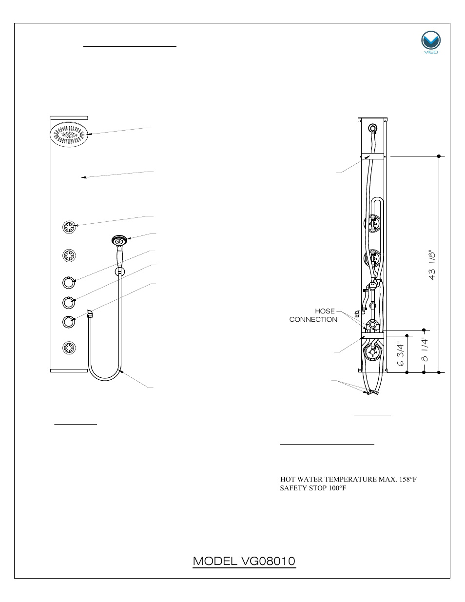 Technical data | Vigo VG08010 User Manual | Page 4 / 10