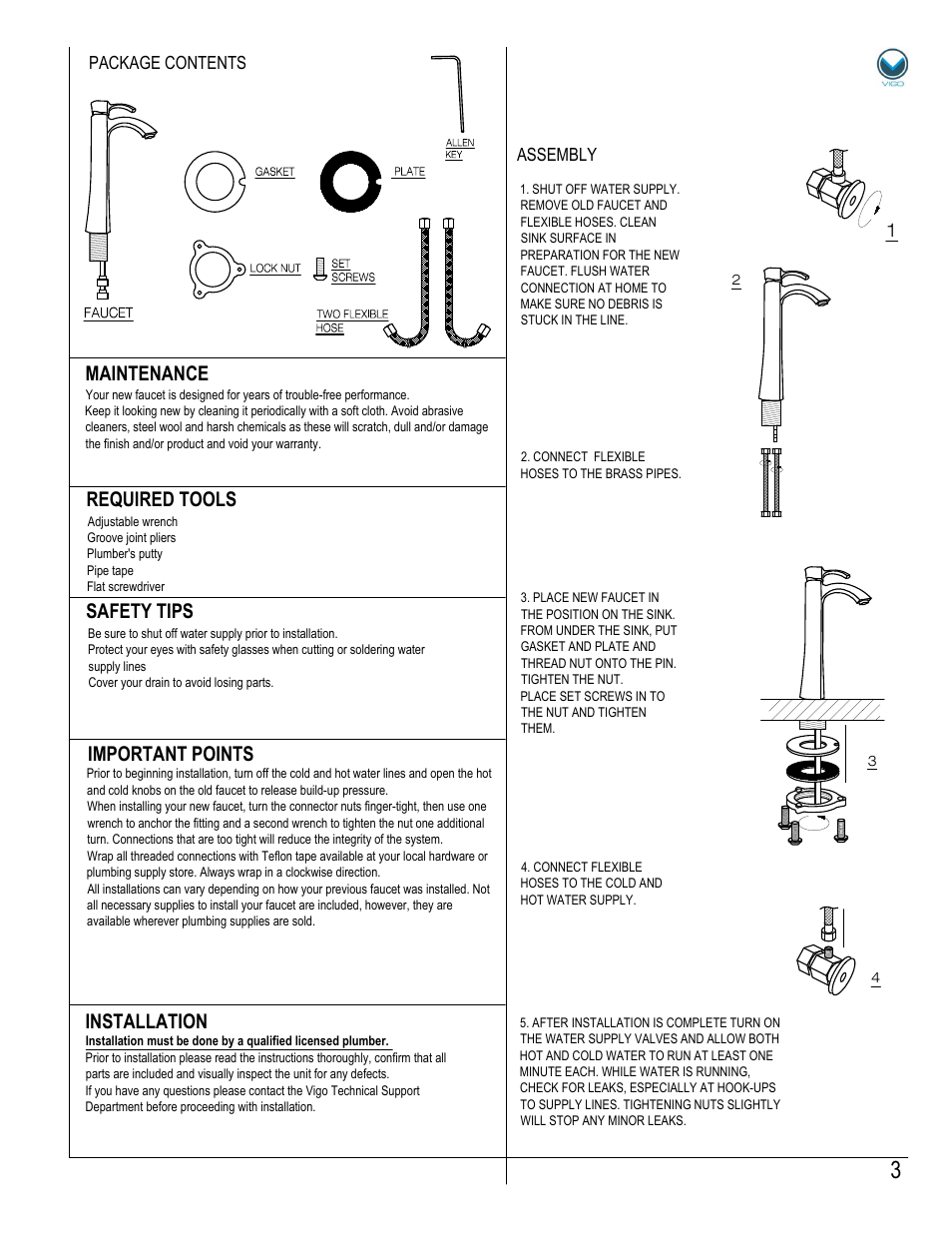 Vigo VG03023 User Manual | Page 3 / 5