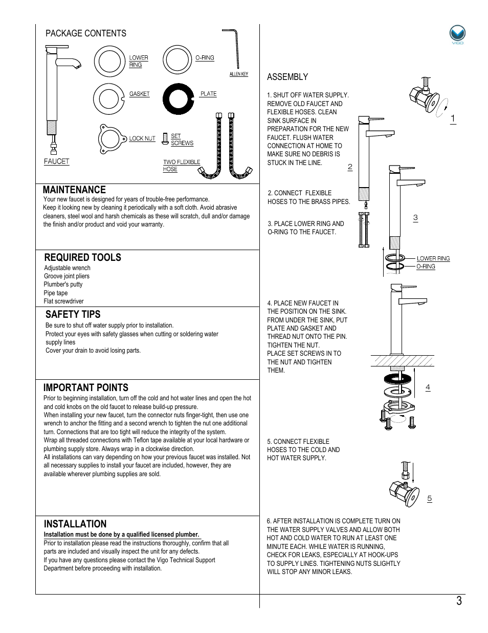 Vigo VG03009 User Manual | Page 3 / 5