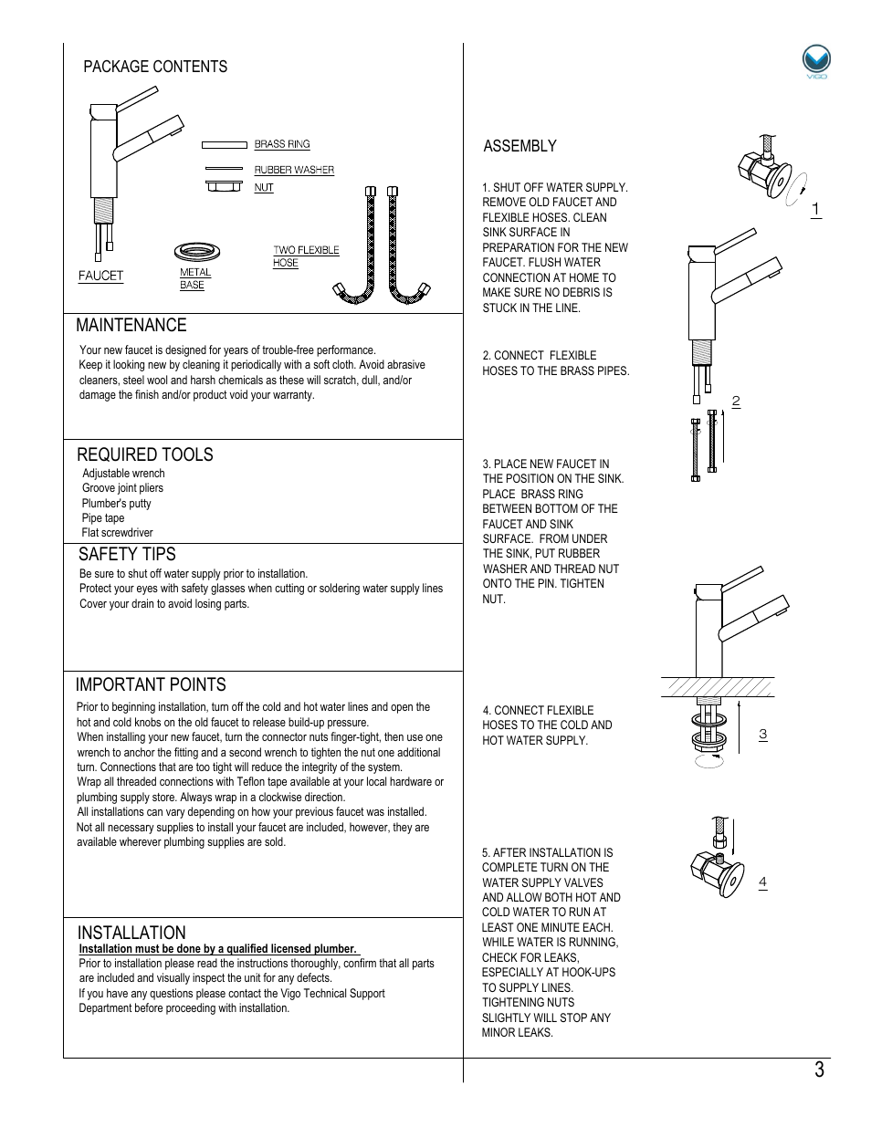 Vigo VG01009 User Manual | Page 3 / 5