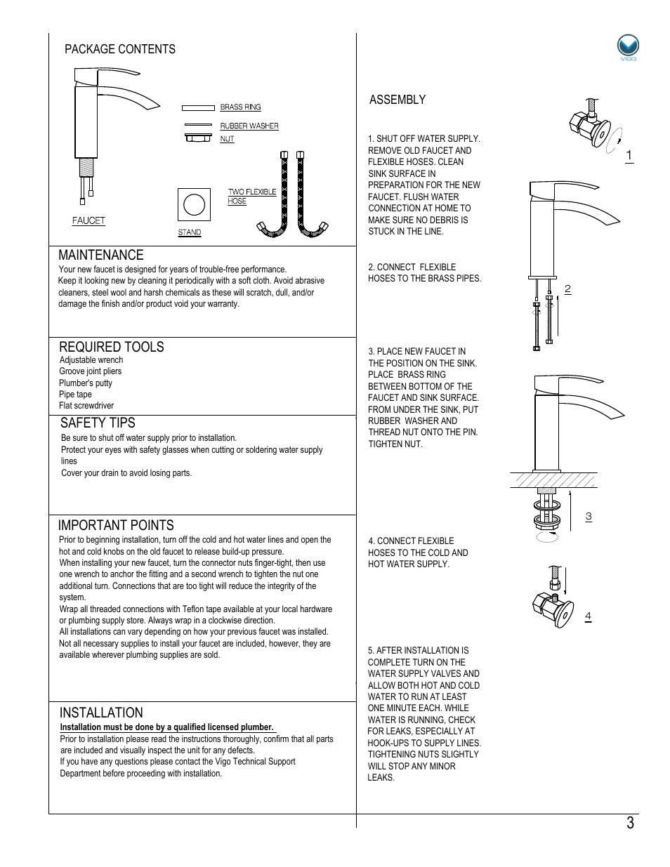 Vigo VG01015 User Manual | Page 3 / 5