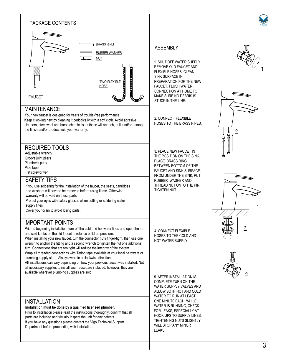 Vigo VG01023 User Manual | Page 3 / 5