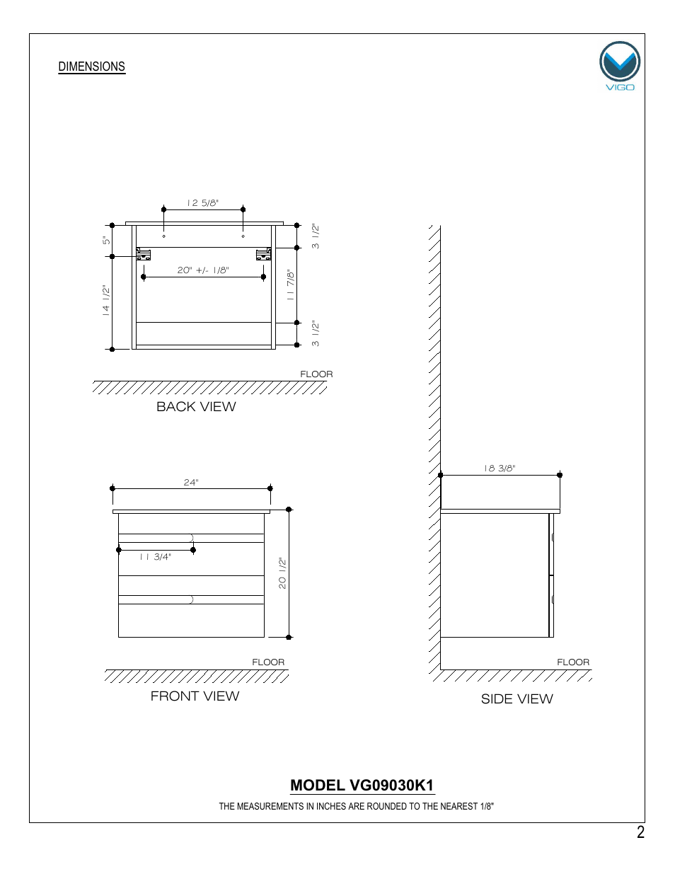 Vigo VG09030K1 User Manual | Page 2 / 7