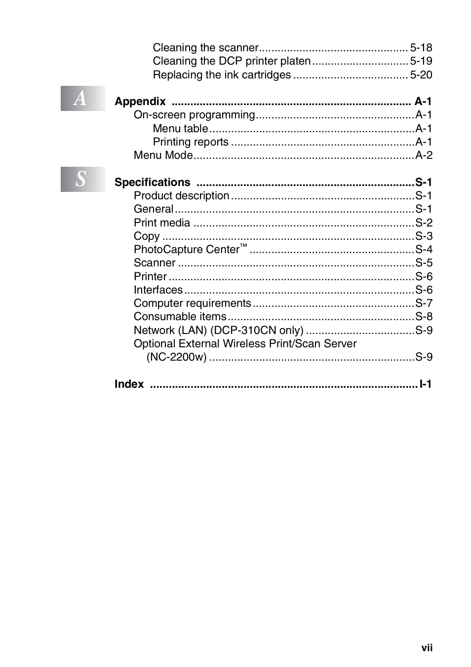 Brother DCP-310CN User Manual | Page 9 / 100