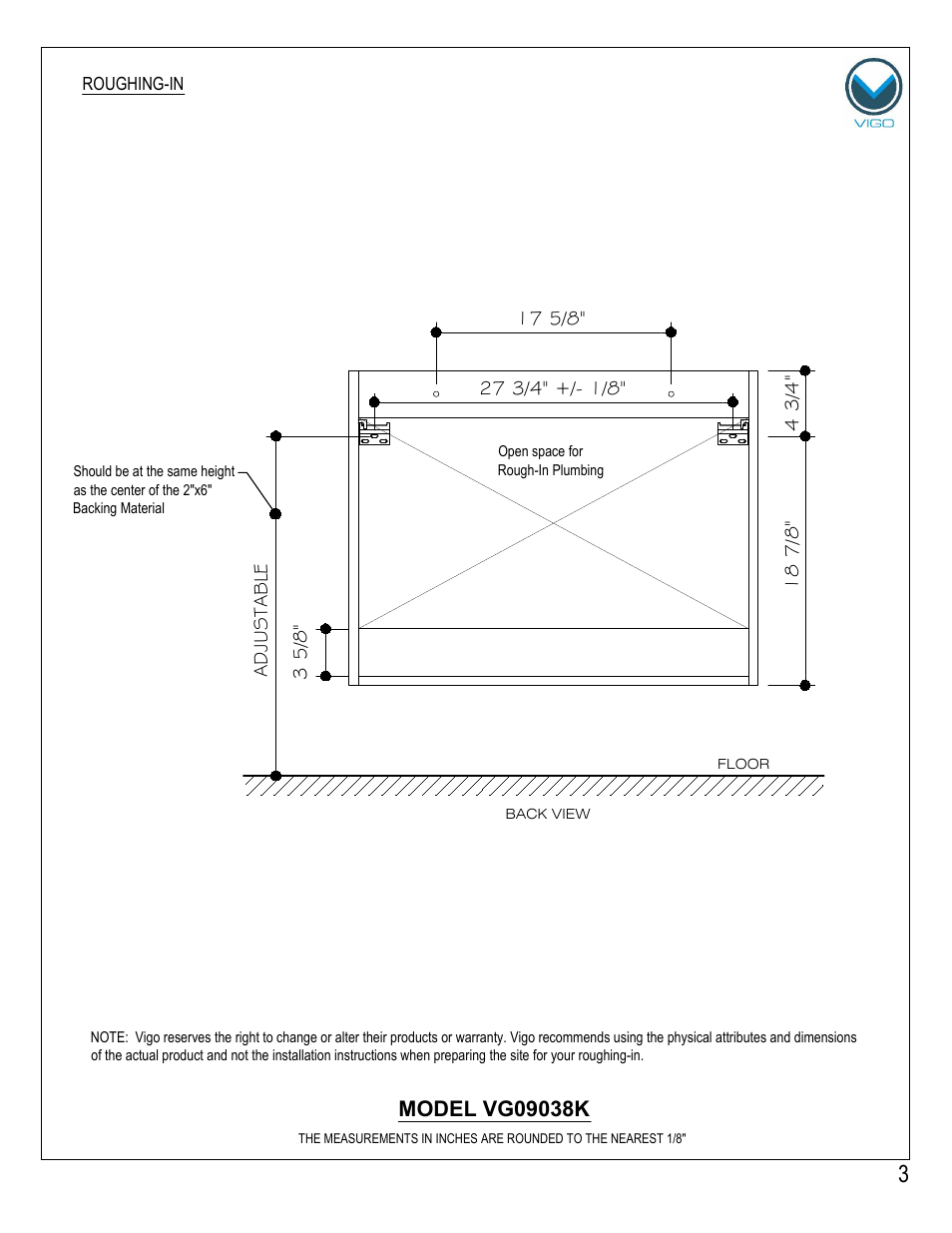 Vigo VG09038K User Manual | Page 3 / 7