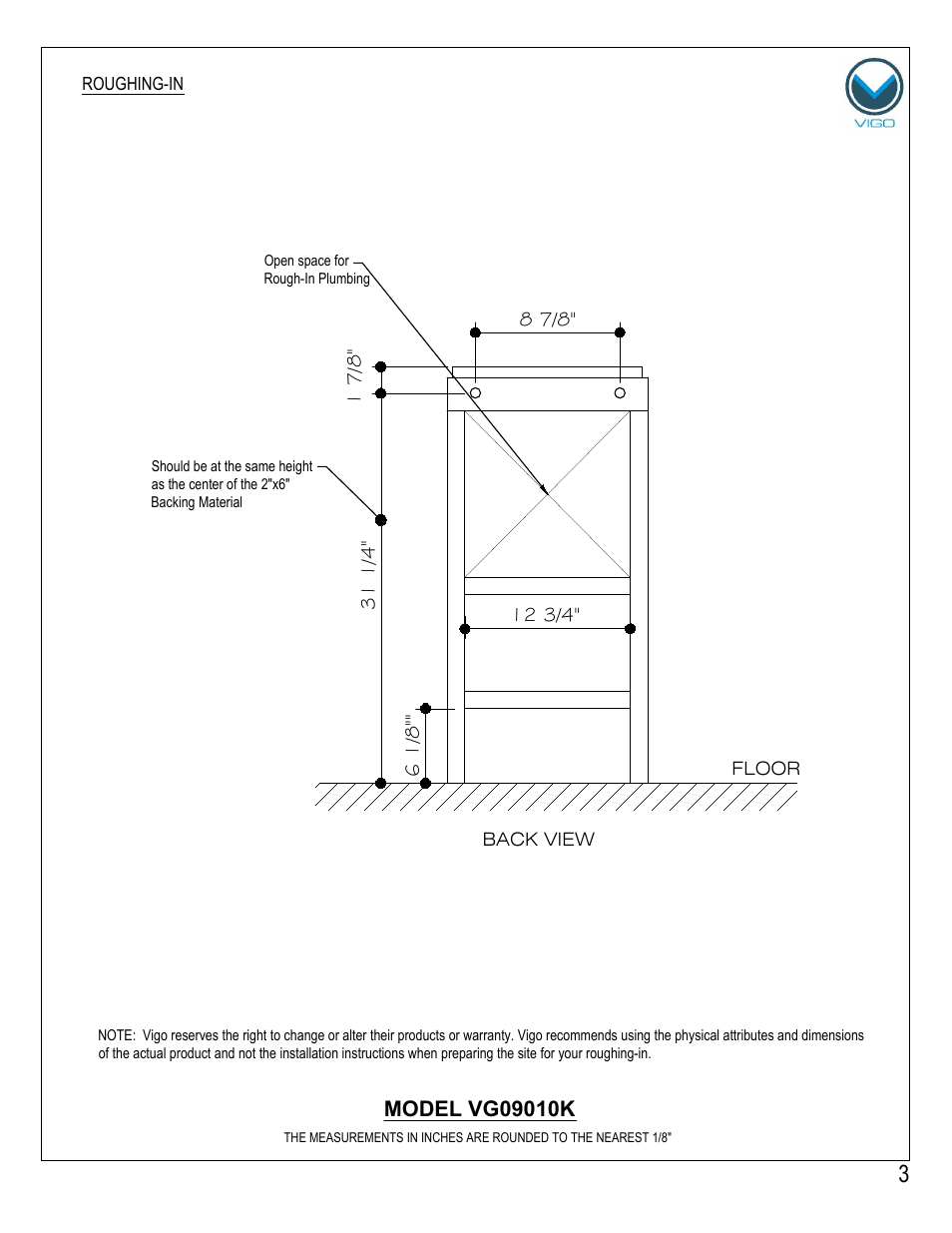 Vigo VG09010K User Manual | Page 3 / 7