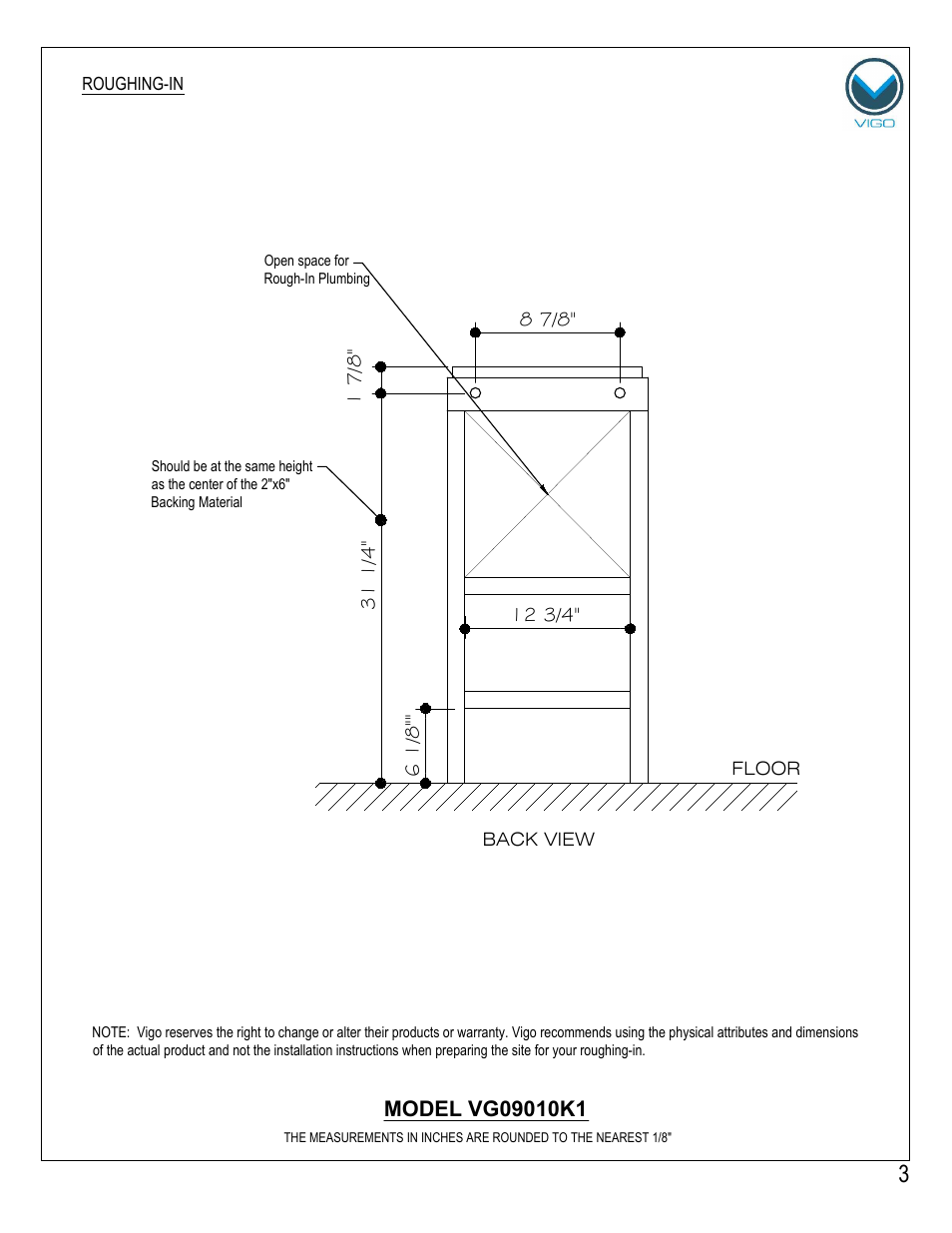 Vigo VG09010K1 User Manual | Page 3 / 7